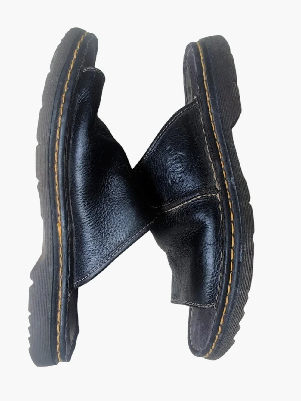 Vintage 90s Dr. Martens Achava Mule Black Leather Slide Sandals Men's US Size 12